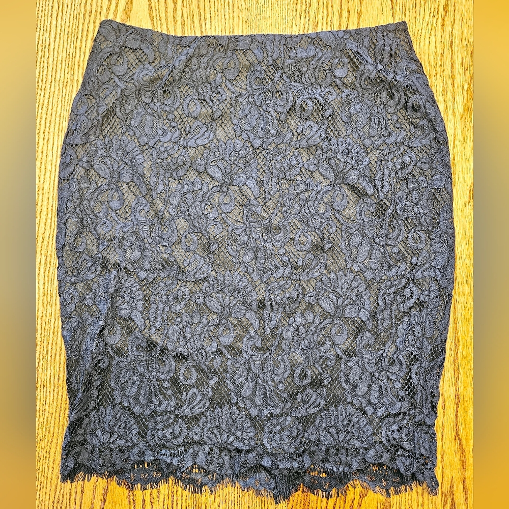 Banana Republic Navy Blue Lace Pencil Skirt